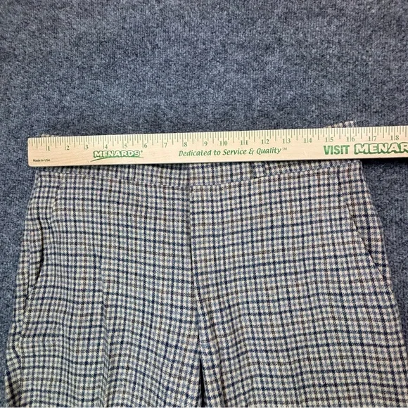 VTG Pendleton Wool Pants 32x29 60s 70s Beige Blue Plaid Check Trousers USA Made - Picture 9 of 16